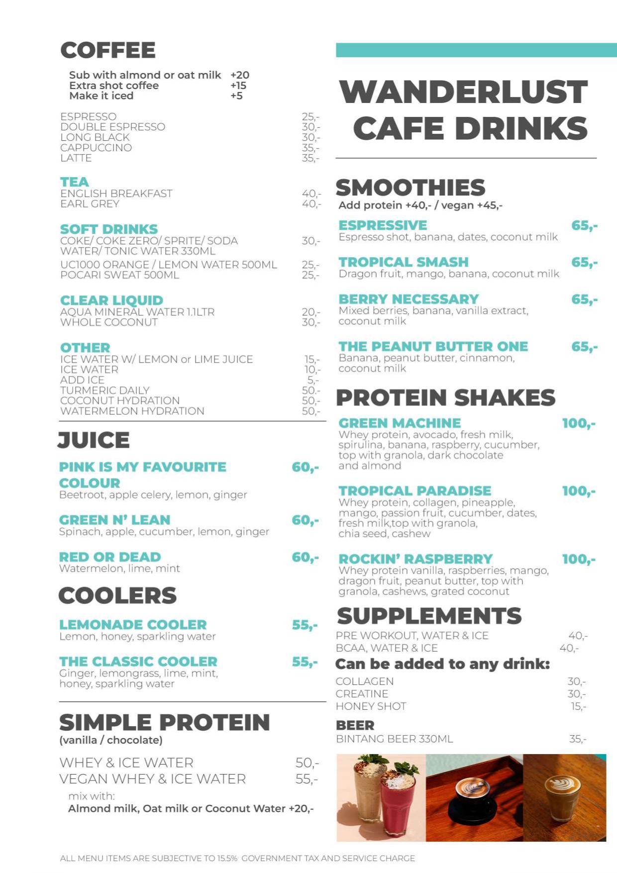 Wanderlust Cafe Menu Page 5